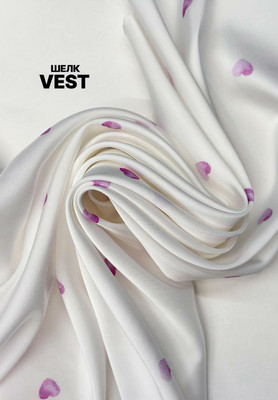 Шелк искусственный VEST Сердечки Шелк искусственный