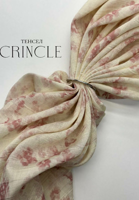 Тенсел CRINCLE Цветочки Принтованный