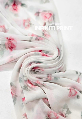 Шифон INFINITI PRINT Розы INFINITI PRINT