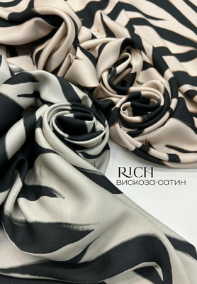 Вискоза сатин RICH Абстрактные волны RICH