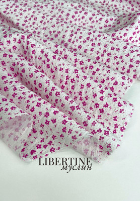 Муслин LIBERTINE мелкий розовый цветочек Муслин