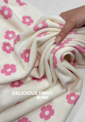 Флис DELICIOUS PRINT Розовые цветочки Флис