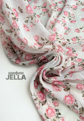 Шифон JELLA Розовые розы вьюнок JELLA