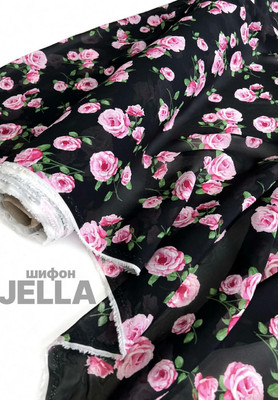Шифон JELLA Розовые розочки Шифон